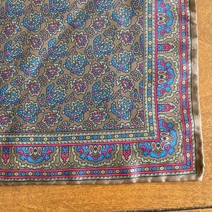 Paisley Patterned Scarf in Brown and Blue